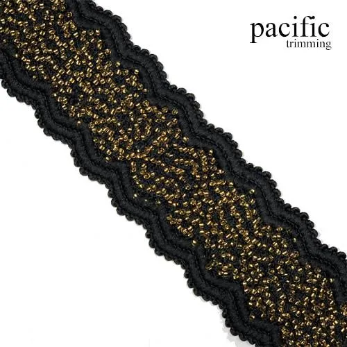 2 Inch Scalloped Edge Beaded Elastic