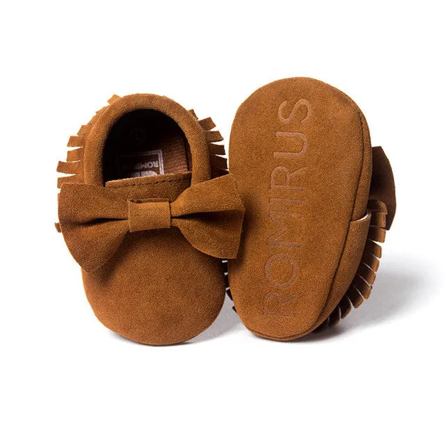 2016 New Suede Tassel Bow pu leather Newborn Baby Infant Toddler baby Moccasins Soft Mocc Bebe Non-slip Prewalker Baby Shoes