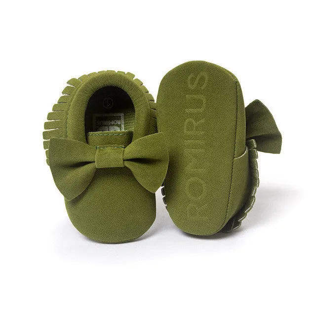 2016 New Suede Tassel Bow pu leather Newborn Baby Infant Toddler baby Moccasins Soft Mocc Bebe Non-slip Prewalker Baby Shoes