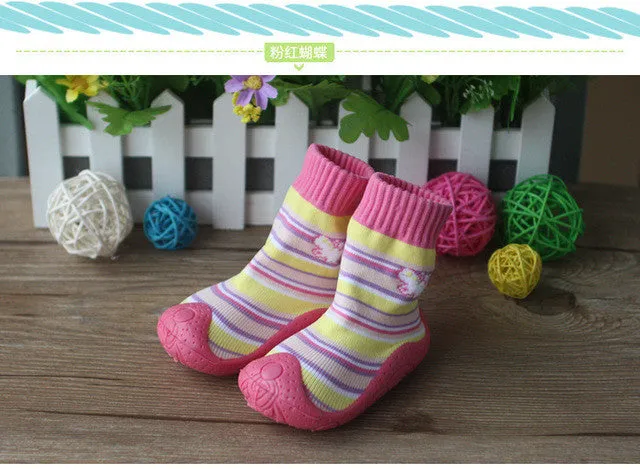 2017 Baby Socks with Rubber Soles  children toddler shoes socks Cotton Baby Sock Shoes Newborn Anti Slip