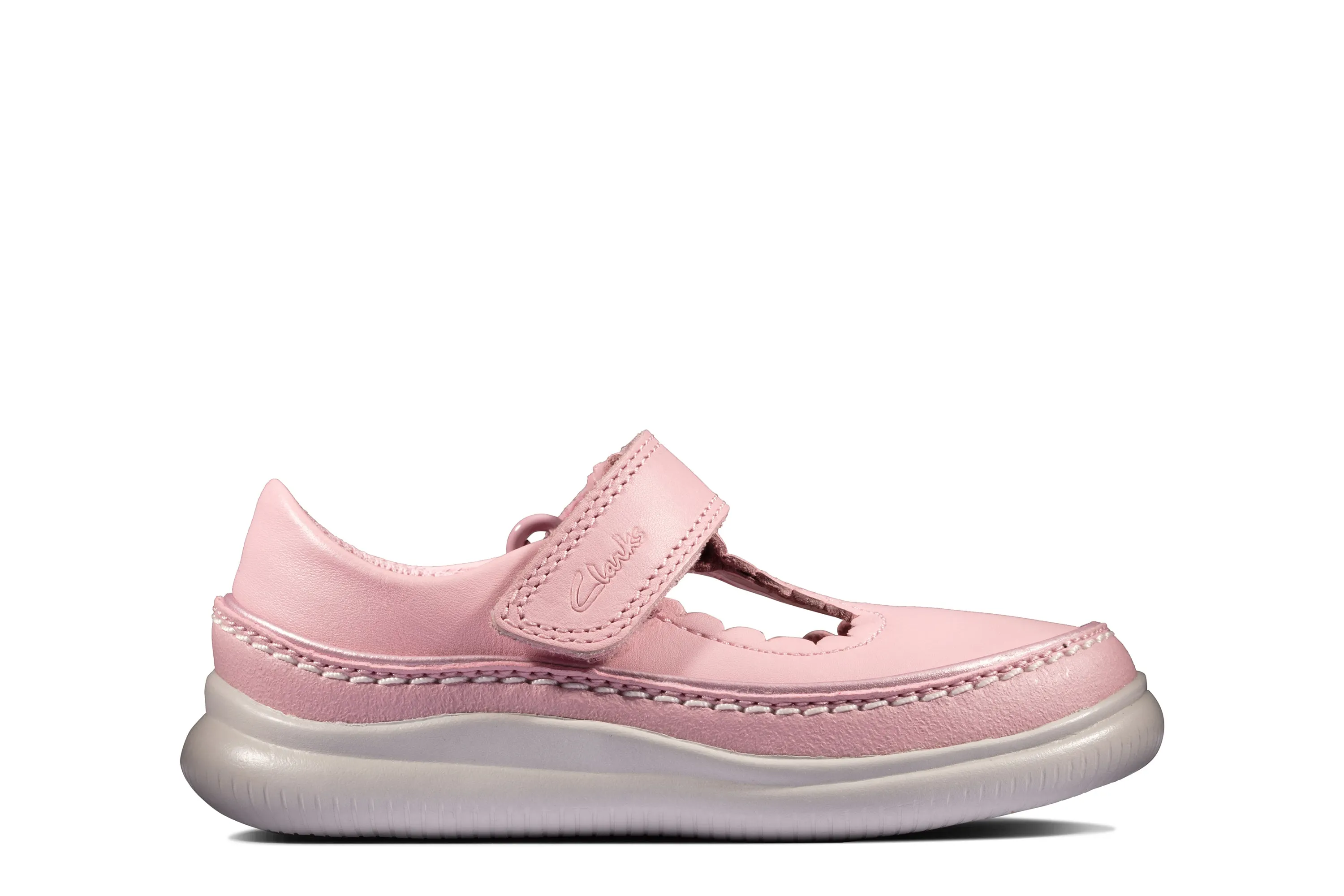 Clarks Crest Sky Infant Girls Pink T-Bar Shoe