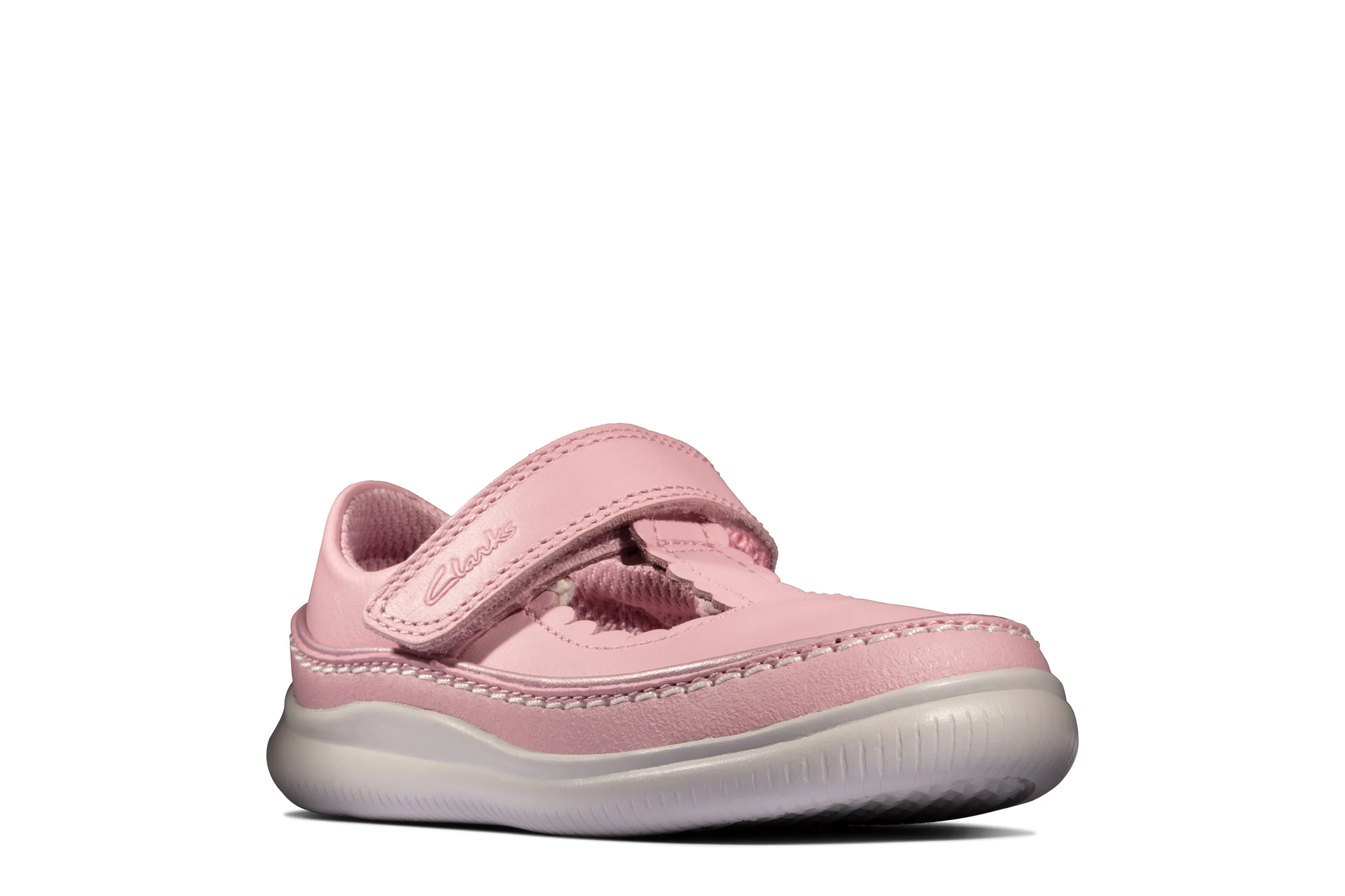 Clarks Crest Sky Infant Girls Pink T-Bar Shoe