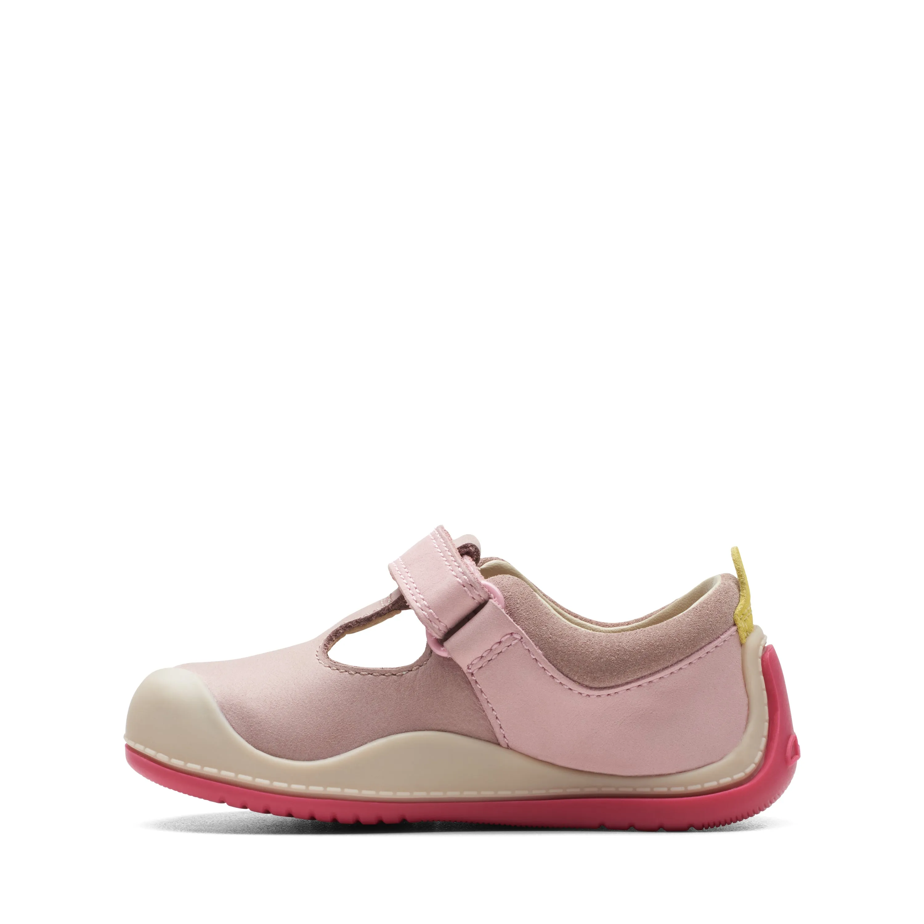 Clarks Roller Bright Girls Dusty Pink T-Bar Shoe