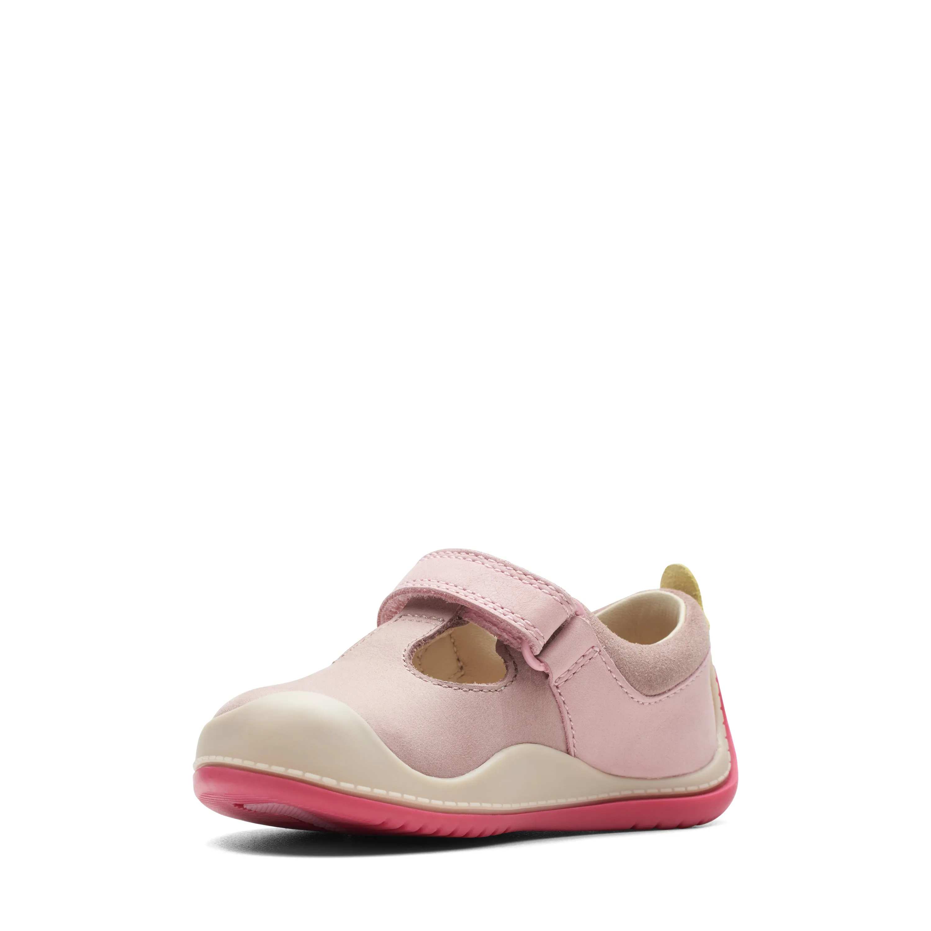 Clarks Roller Bright Girls Dusty Pink T-Bar Shoe