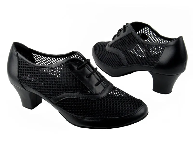 Competitive Dancer Series- Black Leather & Mesh Practice Shoe