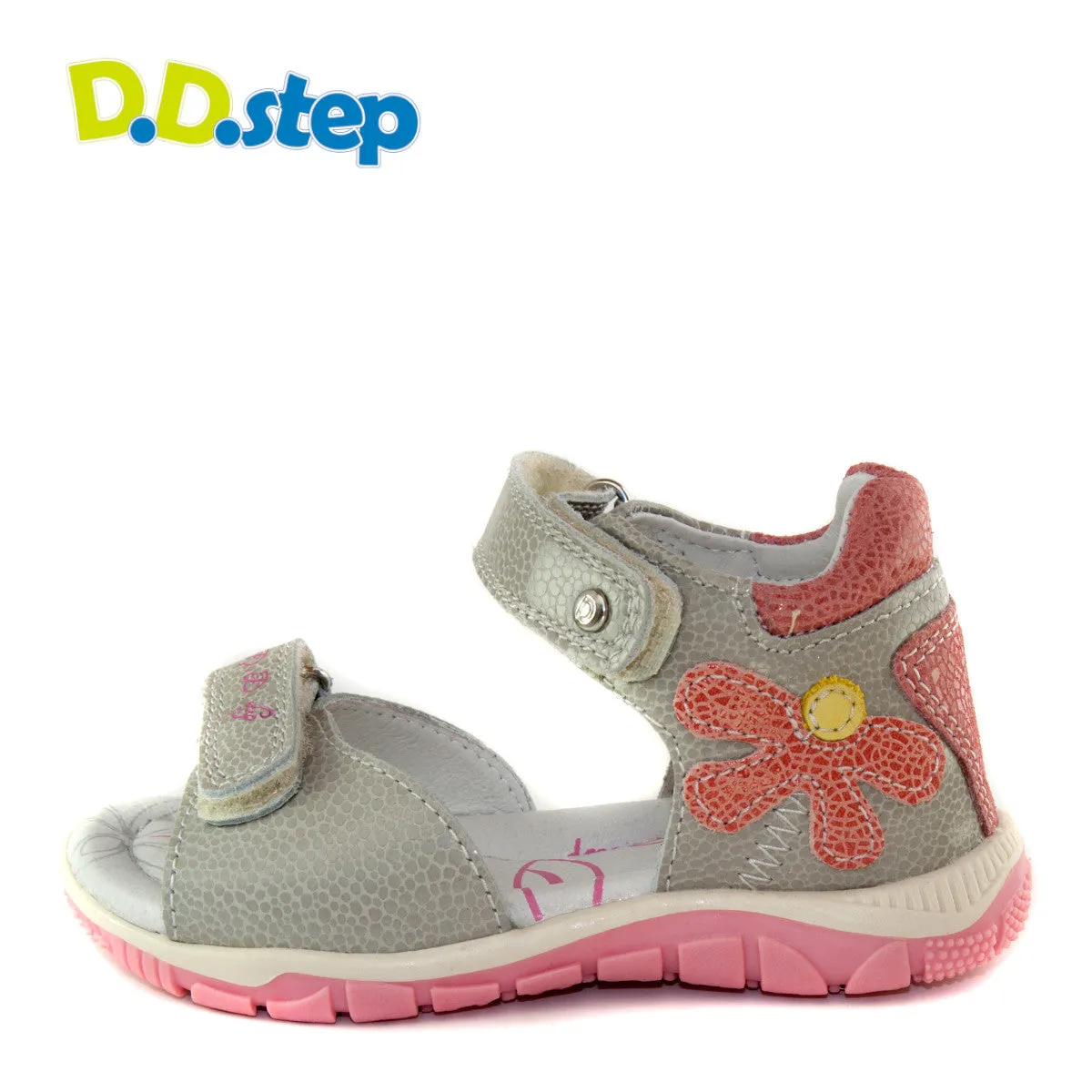 D.D. Step toddler girl sandals khaki with flower size US 4-8