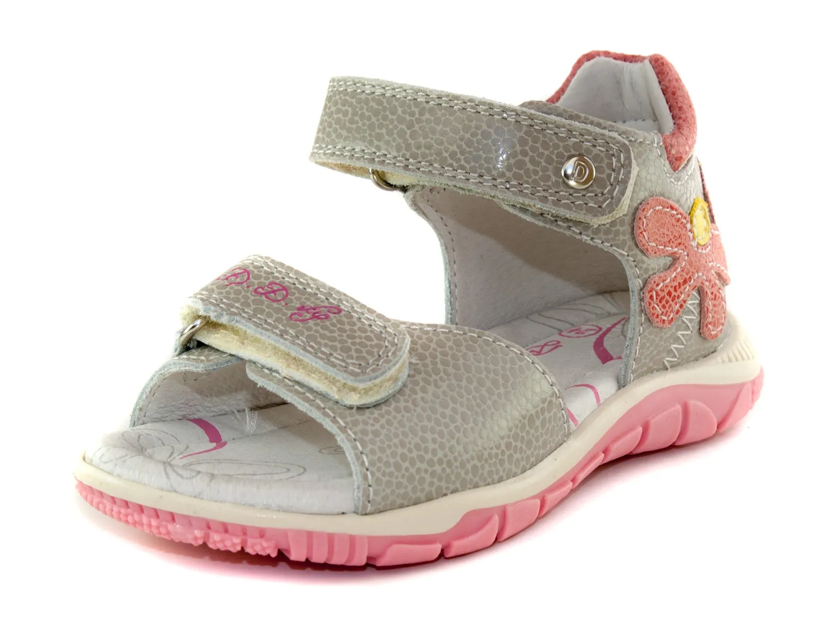 D.D. Step toddler girl sandals khaki with flower size US 4-8