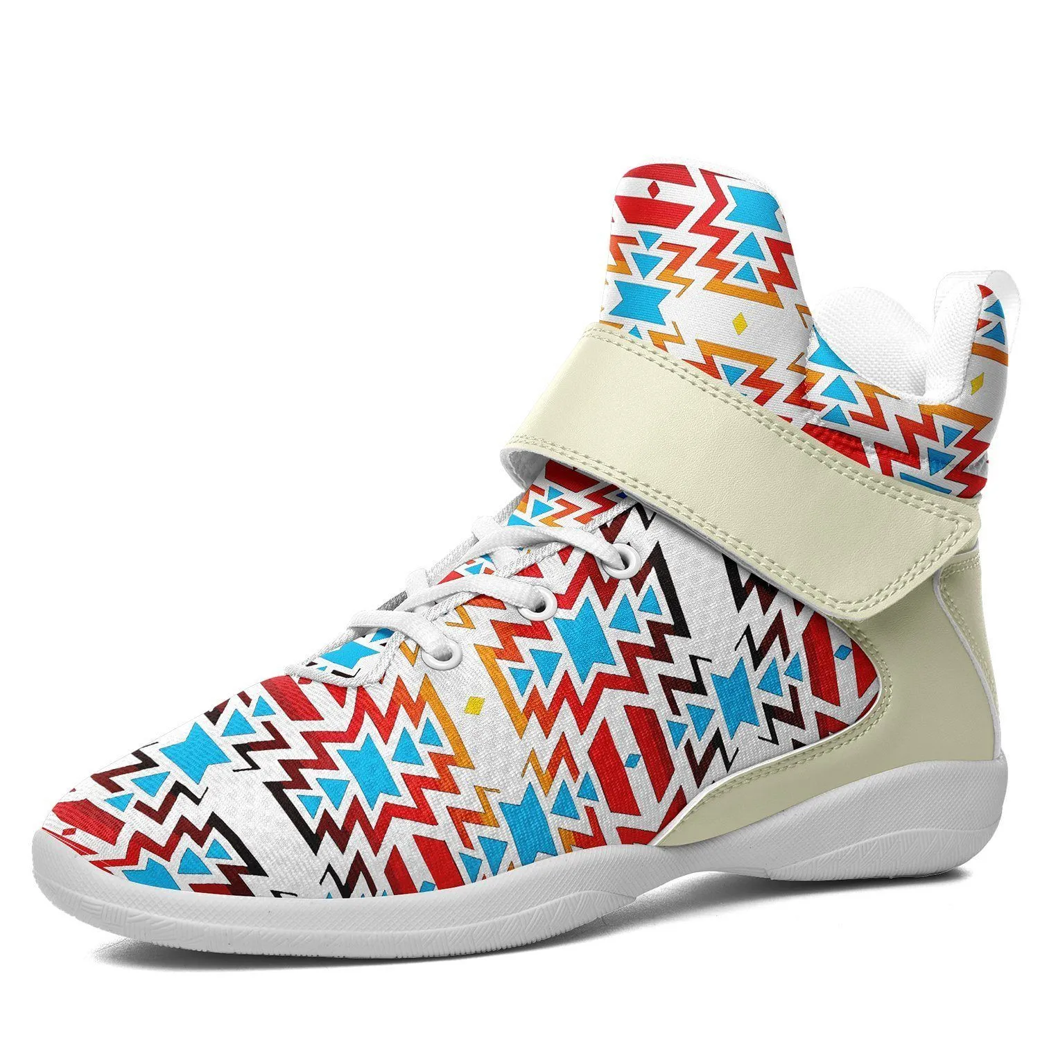 Fire Colors and Sky Ipottaa Basketball / Sport High Top Shoes - White Sole