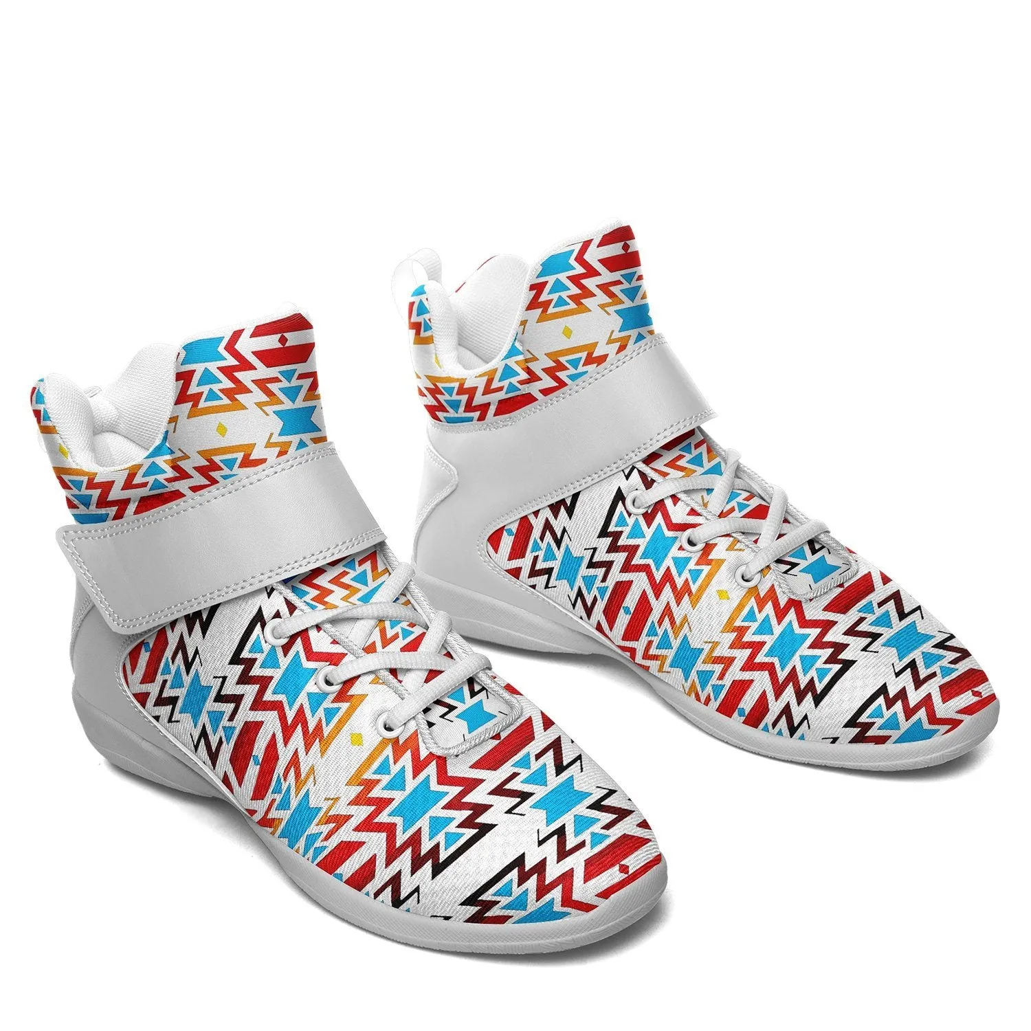 Fire Colors and Sky Ipottaa Basketball / Sport High Top Shoes - White Sole