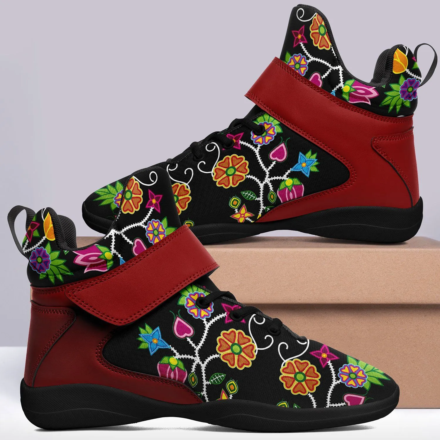 Floral Beadwork Ipottaa Basketball / Sport High Top Shoes