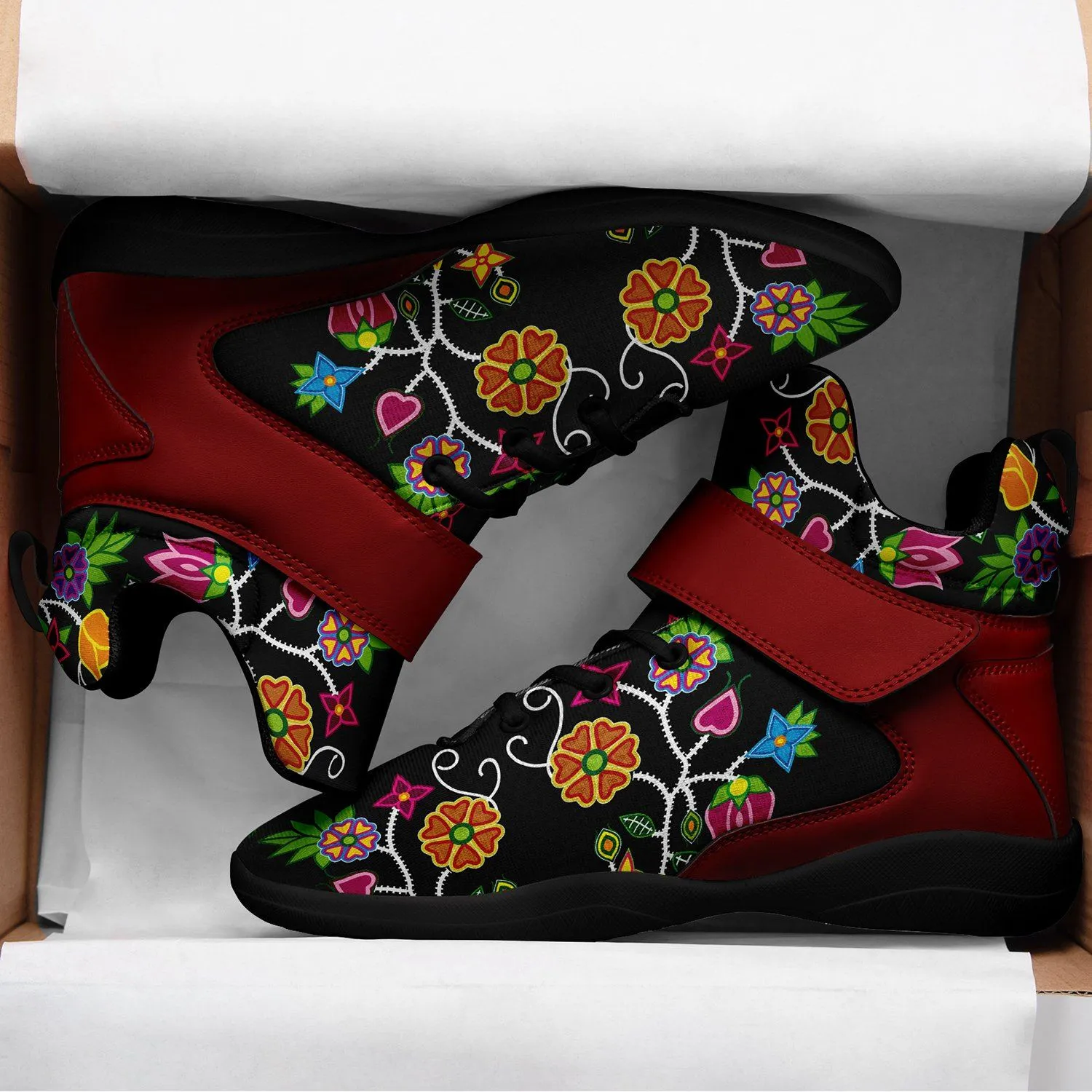 Floral Beadwork Ipottaa Basketball / Sport High Top Shoes