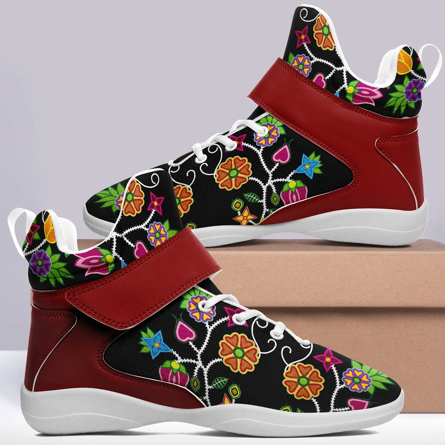 Floral Beadwork Ipottaa Basketball / Sport High Top Shoes