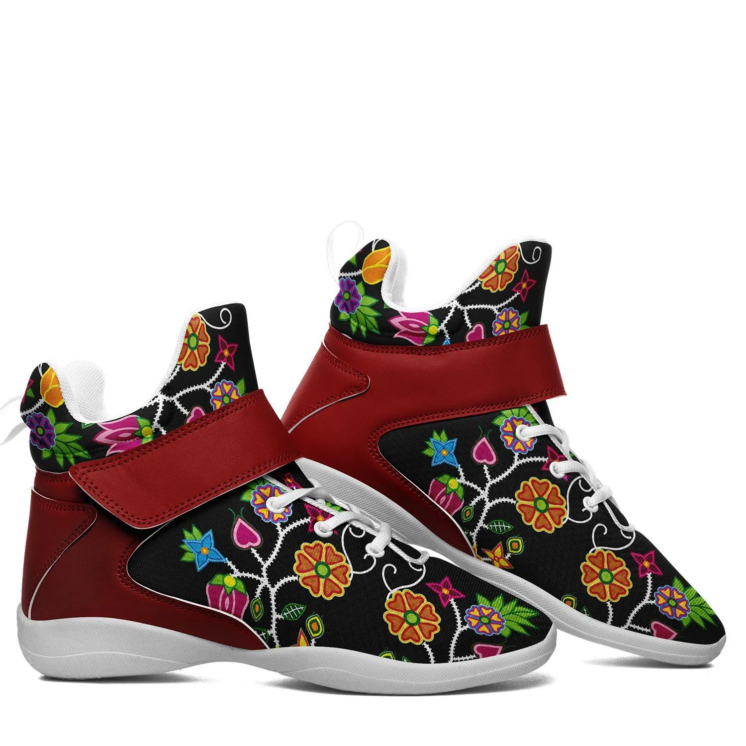 Floral Beadwork Ipottaa Basketball / Sport High Top Shoes