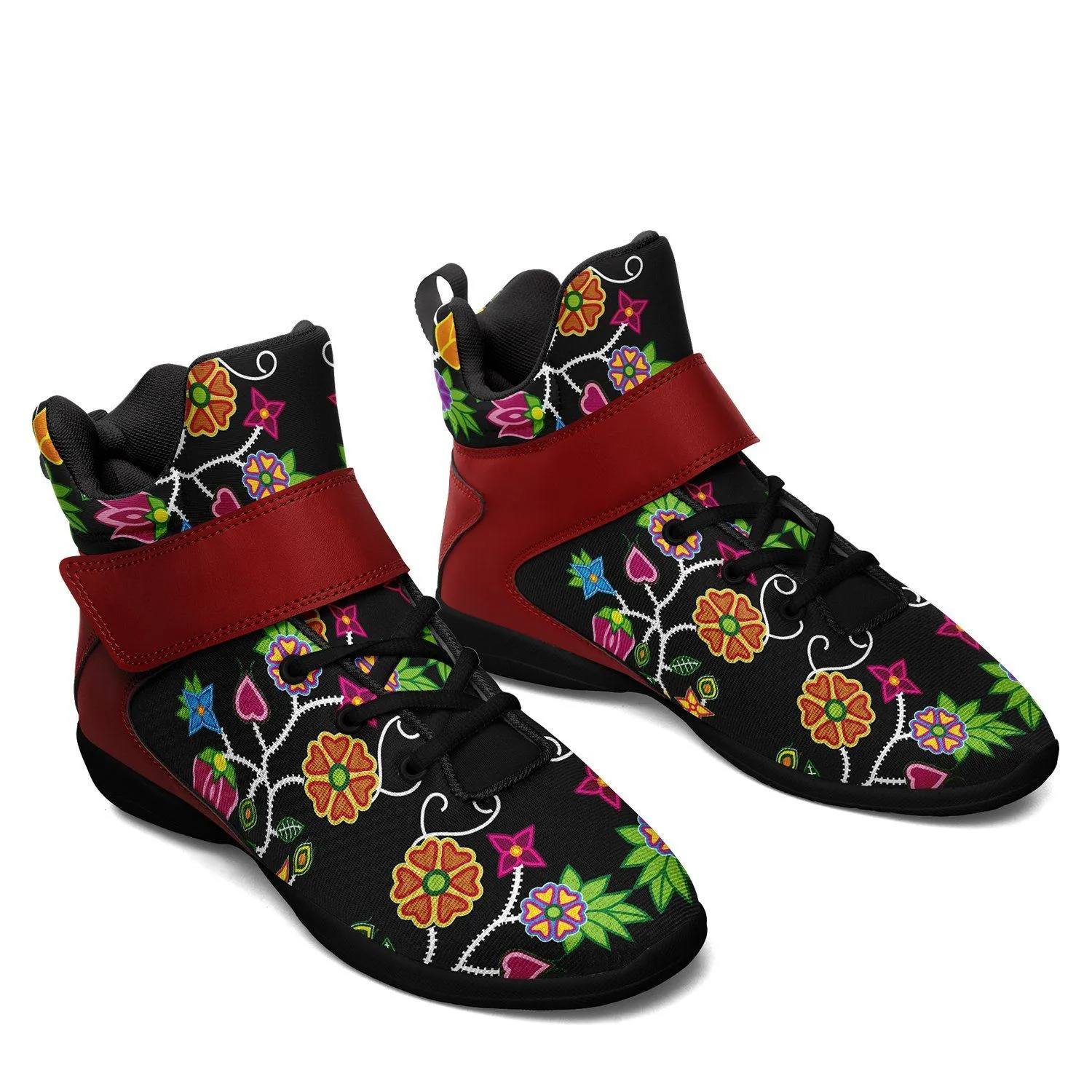 Floral Beadwork Kid's Ipottaa Basketball / Sport High Top Shoes