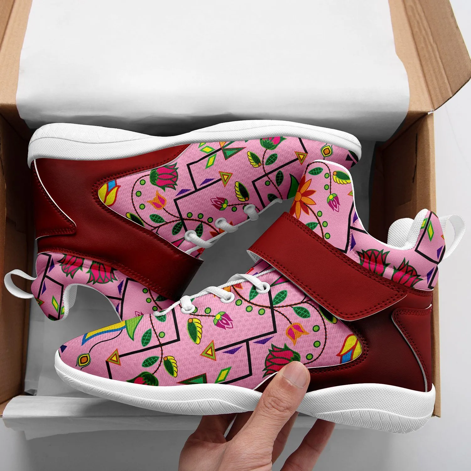 Geometric Floral Summer Sunset Ipottaa Basketball / Sport High Top Shoes