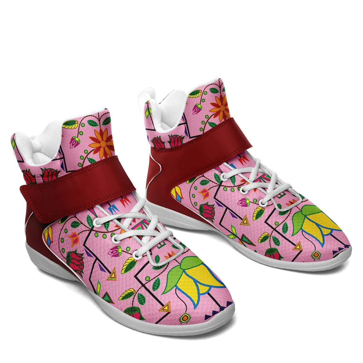 Geometric Floral Summer Sunset Ipottaa Basketball / Sport High Top Shoes