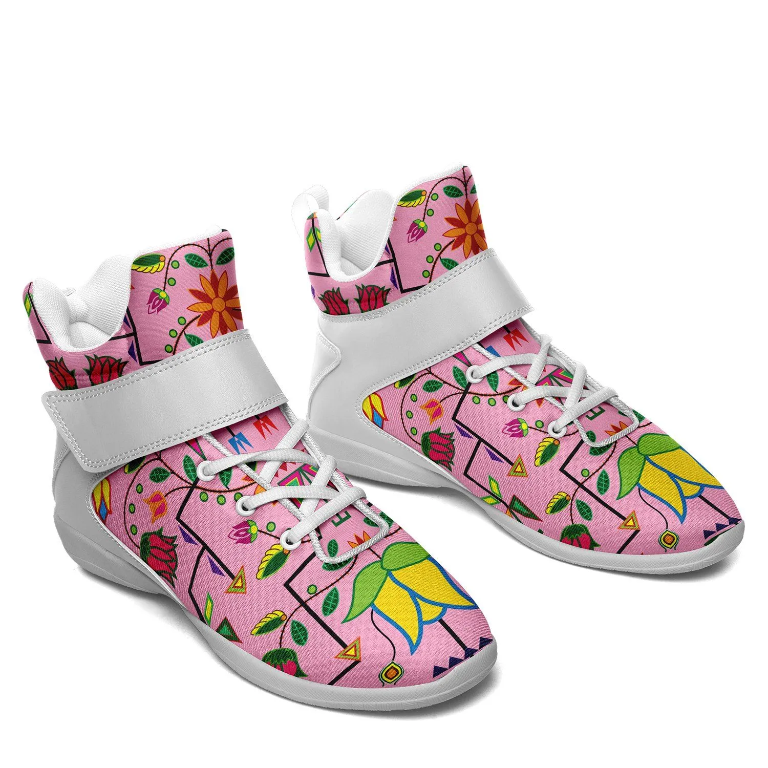 Geometric Floral Summer Sunset Ipottaa Basketball / Sport High Top Shoes