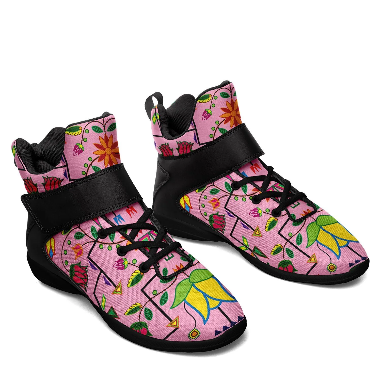 Geometric Floral Summer Sunset Ipottaa Basketball / Sport High Top Shoes