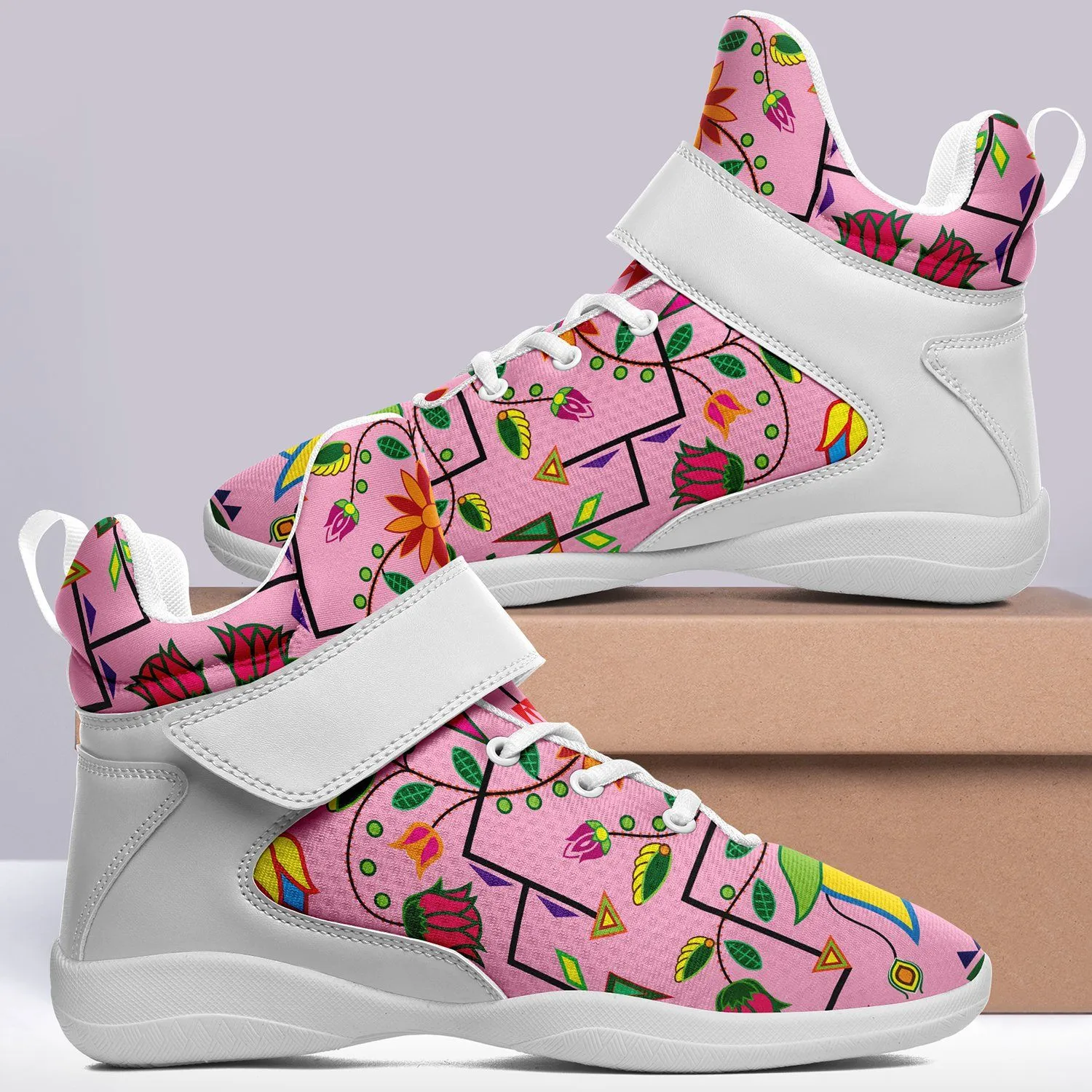 Geometric Floral Summer Sunset Ipottaa Basketball / Sport High Top Shoes