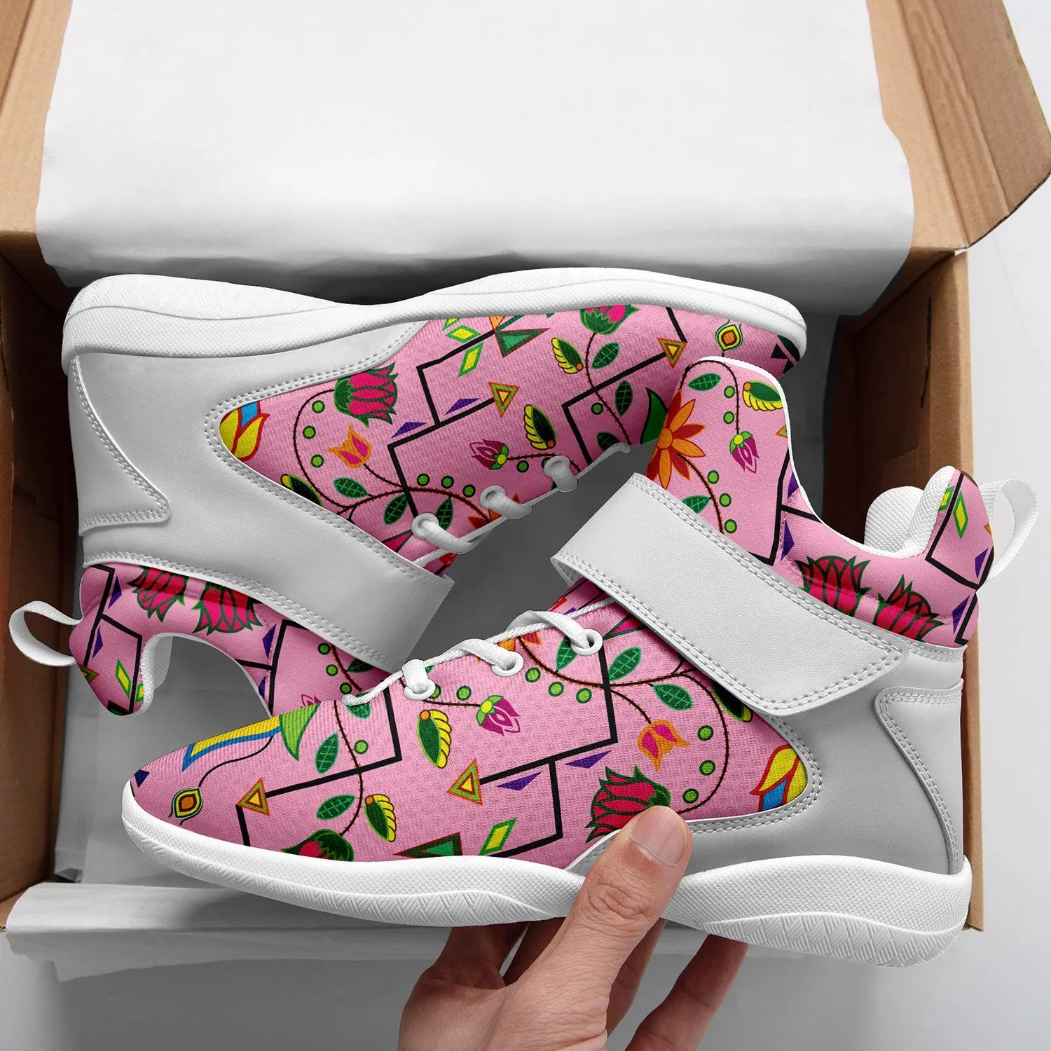 Geometric Floral Summer Sunset Ipottaa Basketball / Sport High Top Shoes