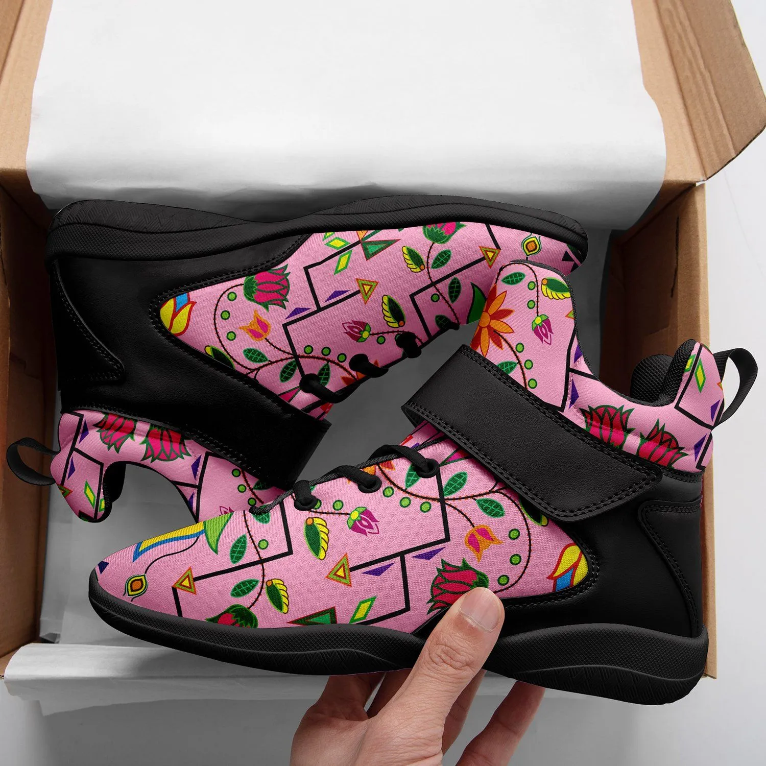 Geometric Floral Summer Sunset Ipottaa Basketball / Sport High Top Shoes