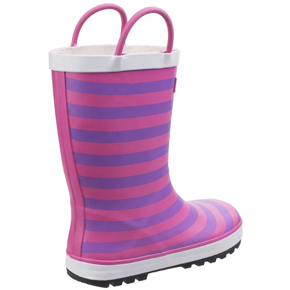 Kids Captain Stripy Wellies Pink