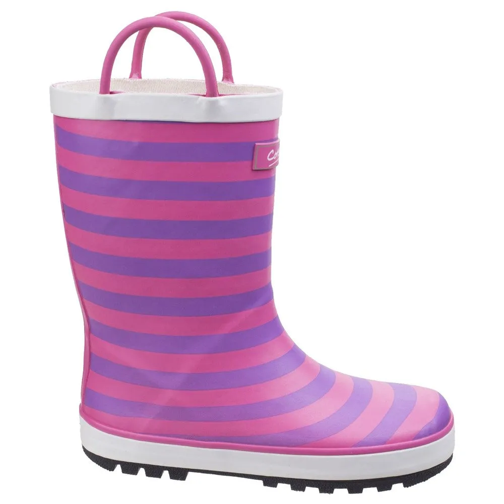 Kids Captain Stripy Wellies Pink