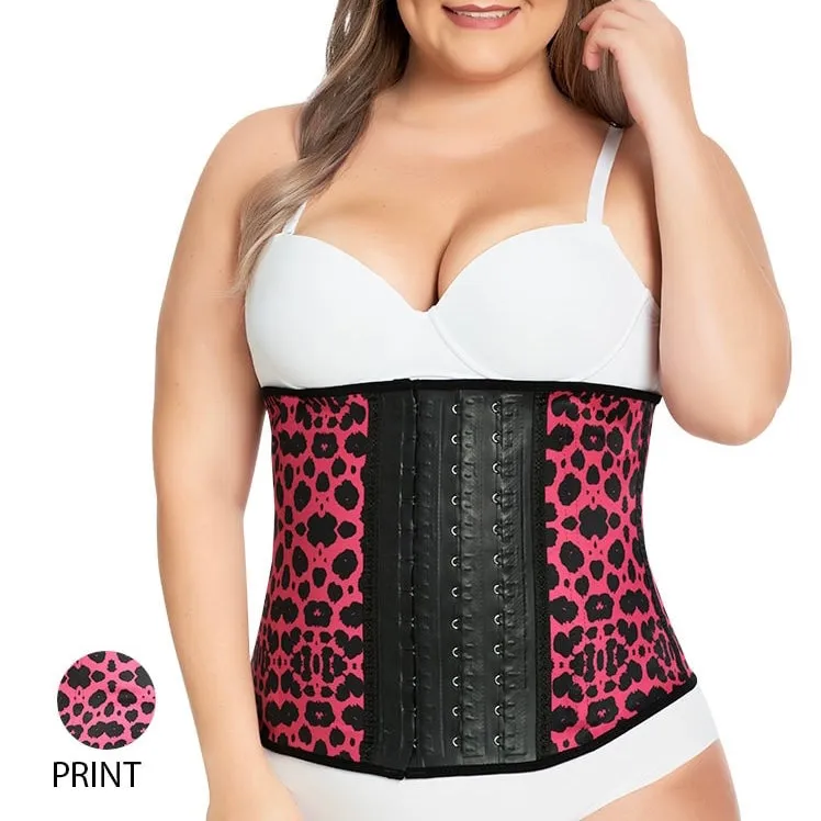 Leopard Long Waist Trainer - Pink