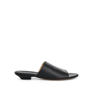 Marion Slide Flat Sandal in Black