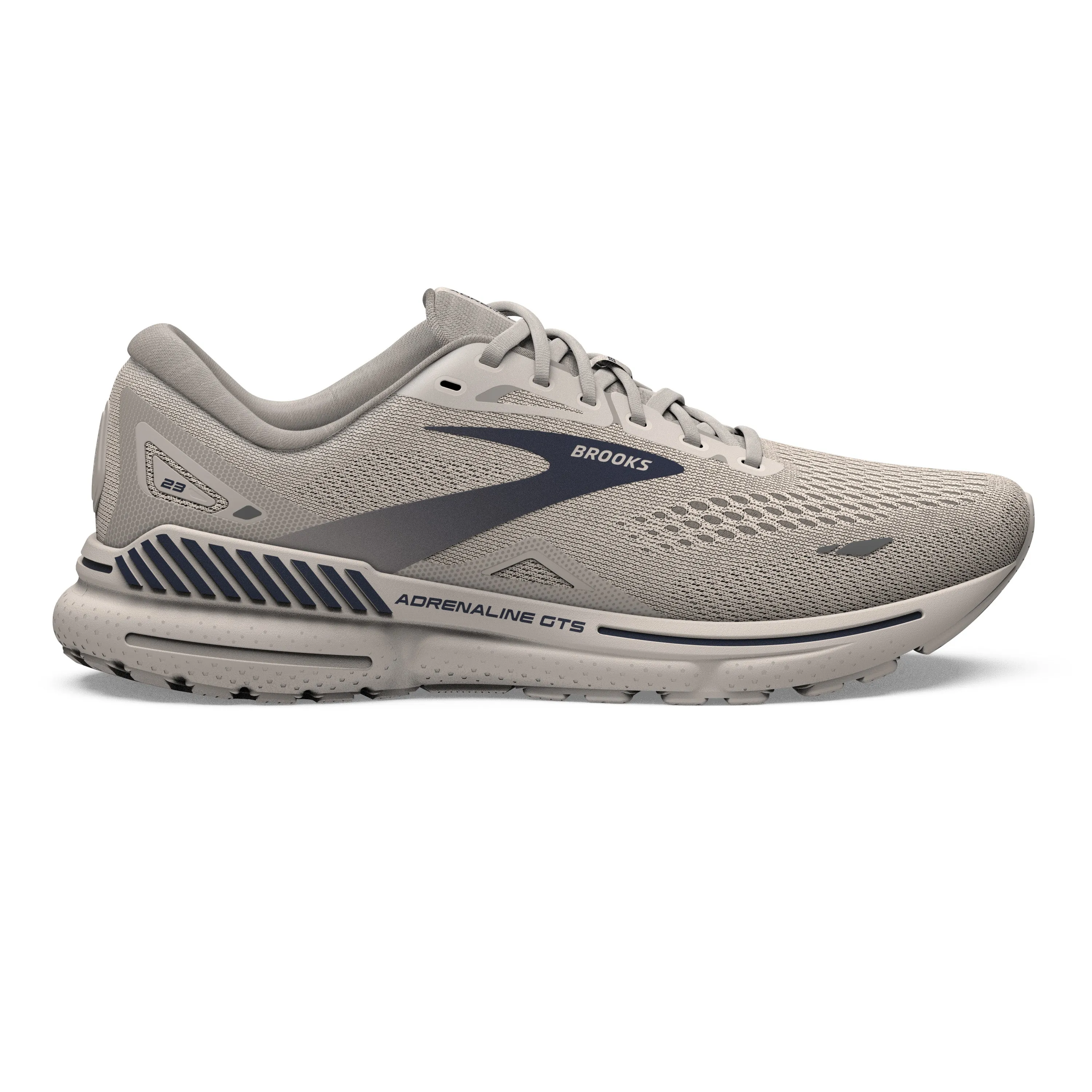 Men's Brooks Adrenaline GTS 23 1103911D248 Color: Crystal Grey/ Surf the Web/ Grey