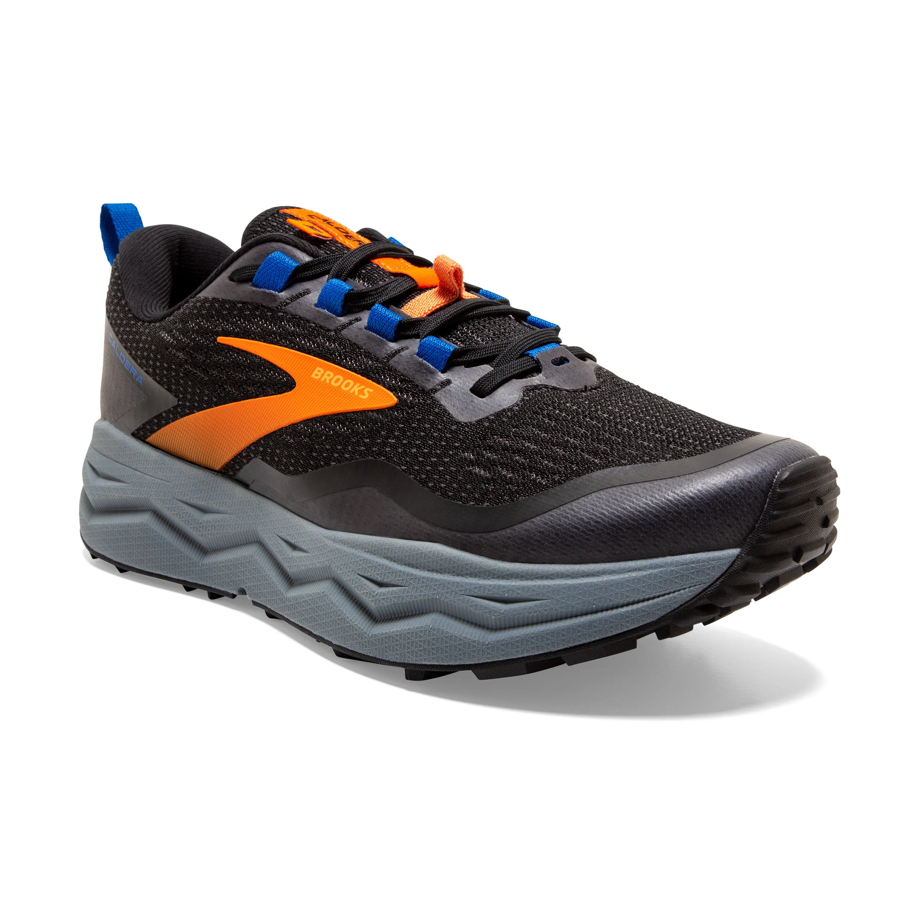 Men's Brooks Caldera 5 Color: Black/Orange/Blue