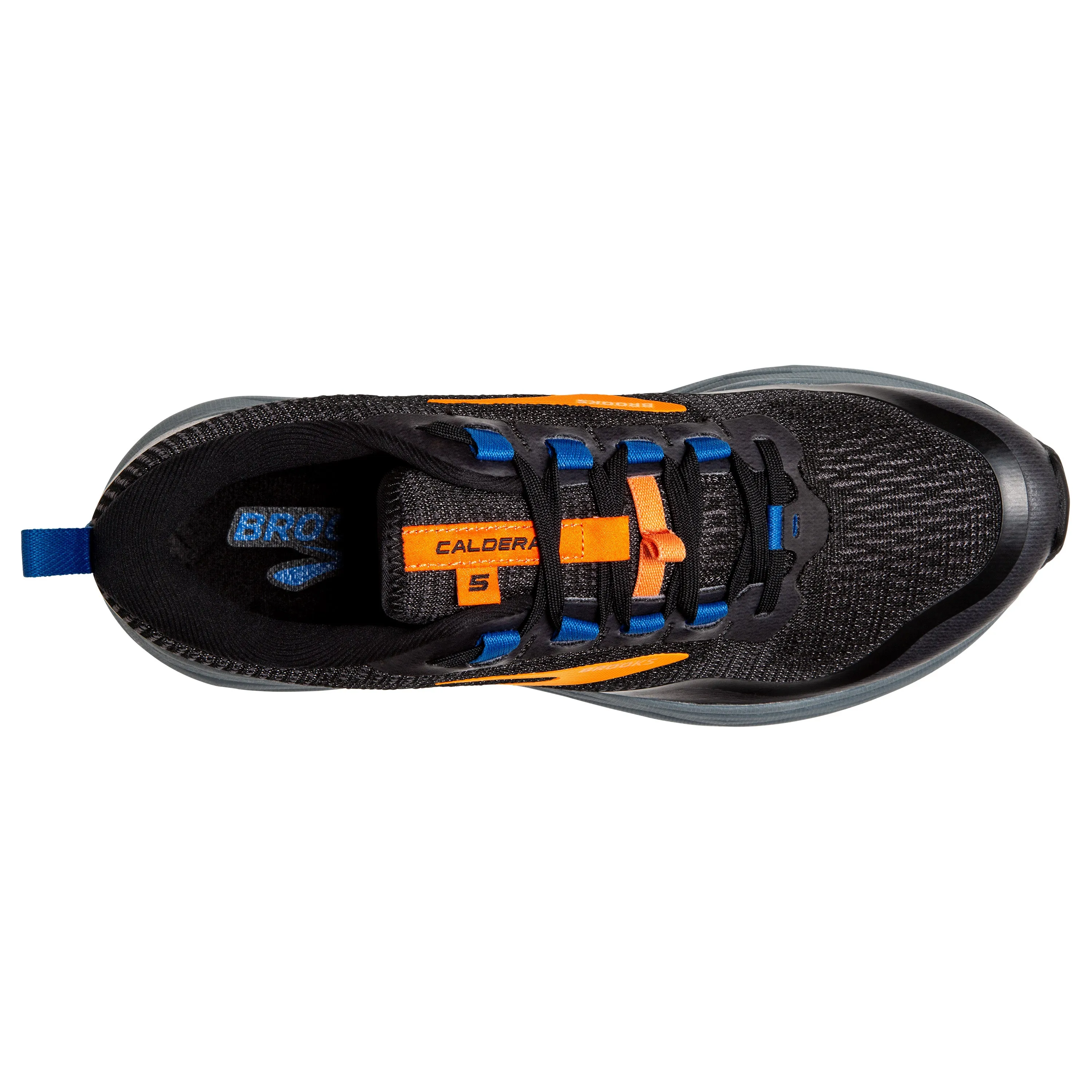 Men's Brooks Caldera 5 Color: Black/Orange/Blue