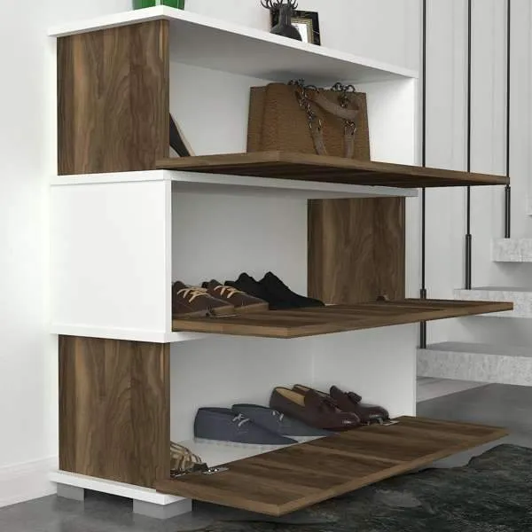 MINK Shoe Cabinet White-Walnut