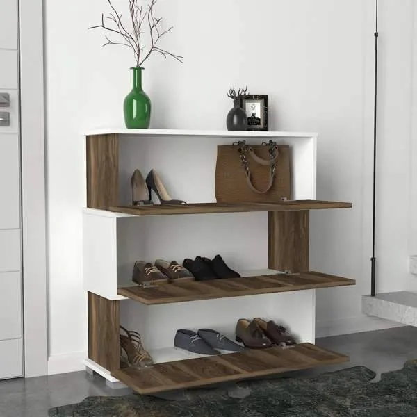 MINK Shoe Cabinet White-Walnut