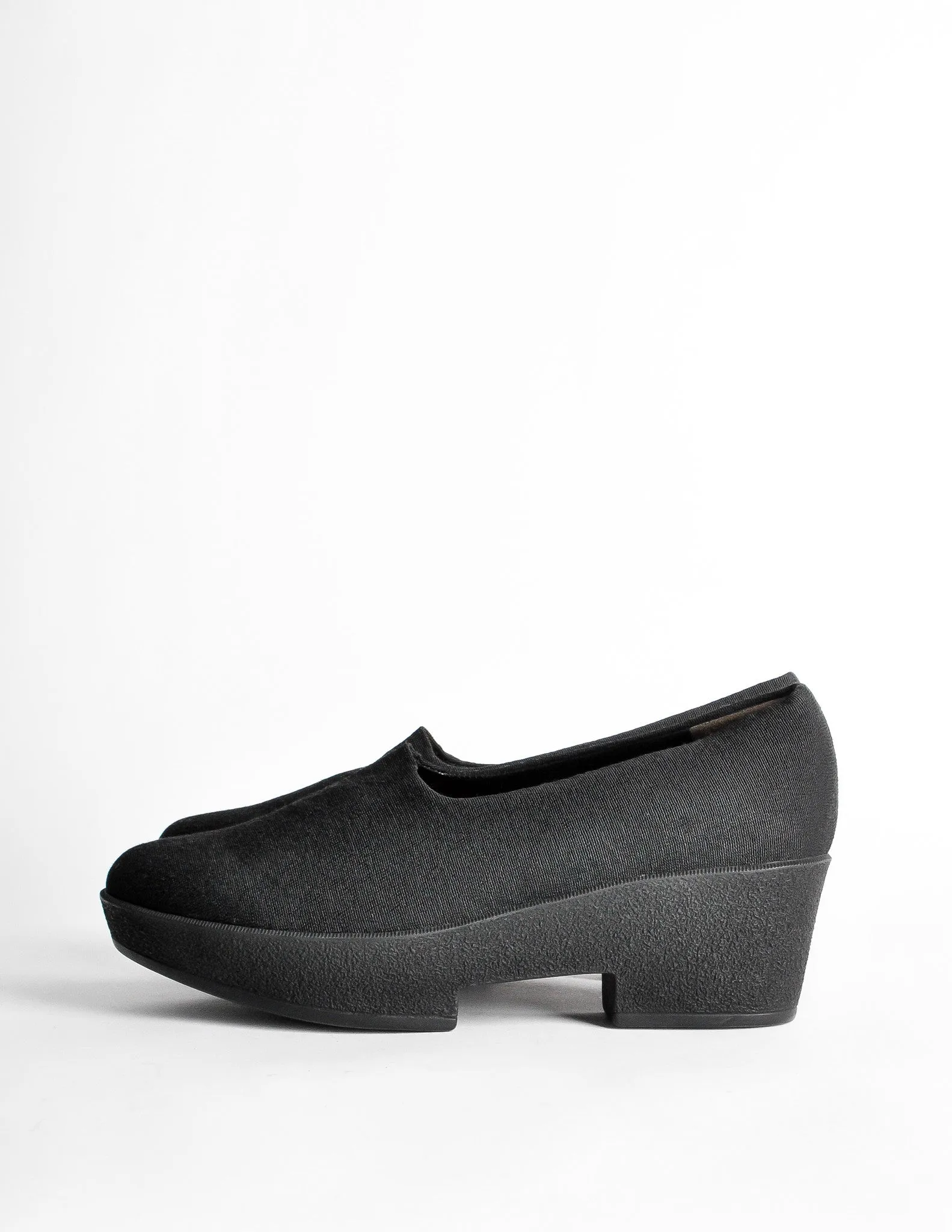 Robert Clergerie Vintage 'Vigny' Black Stretch Platform Shoes