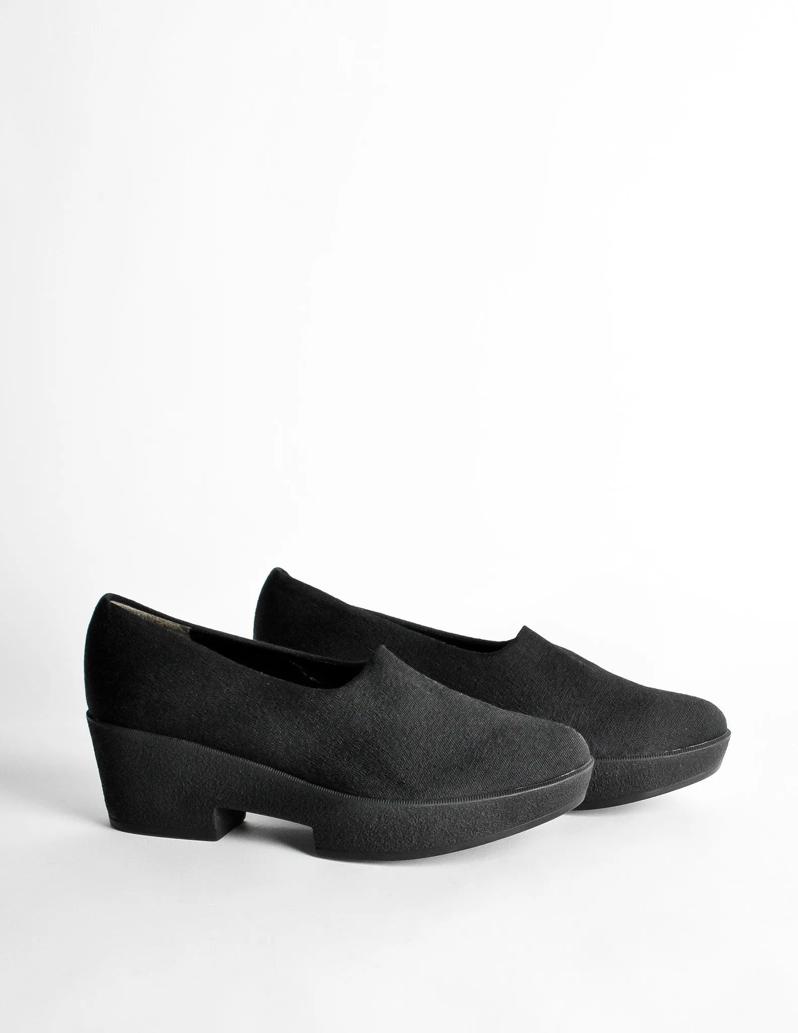 Robert Clergerie Vintage 'Vigny' Black Stretch Platform Shoes