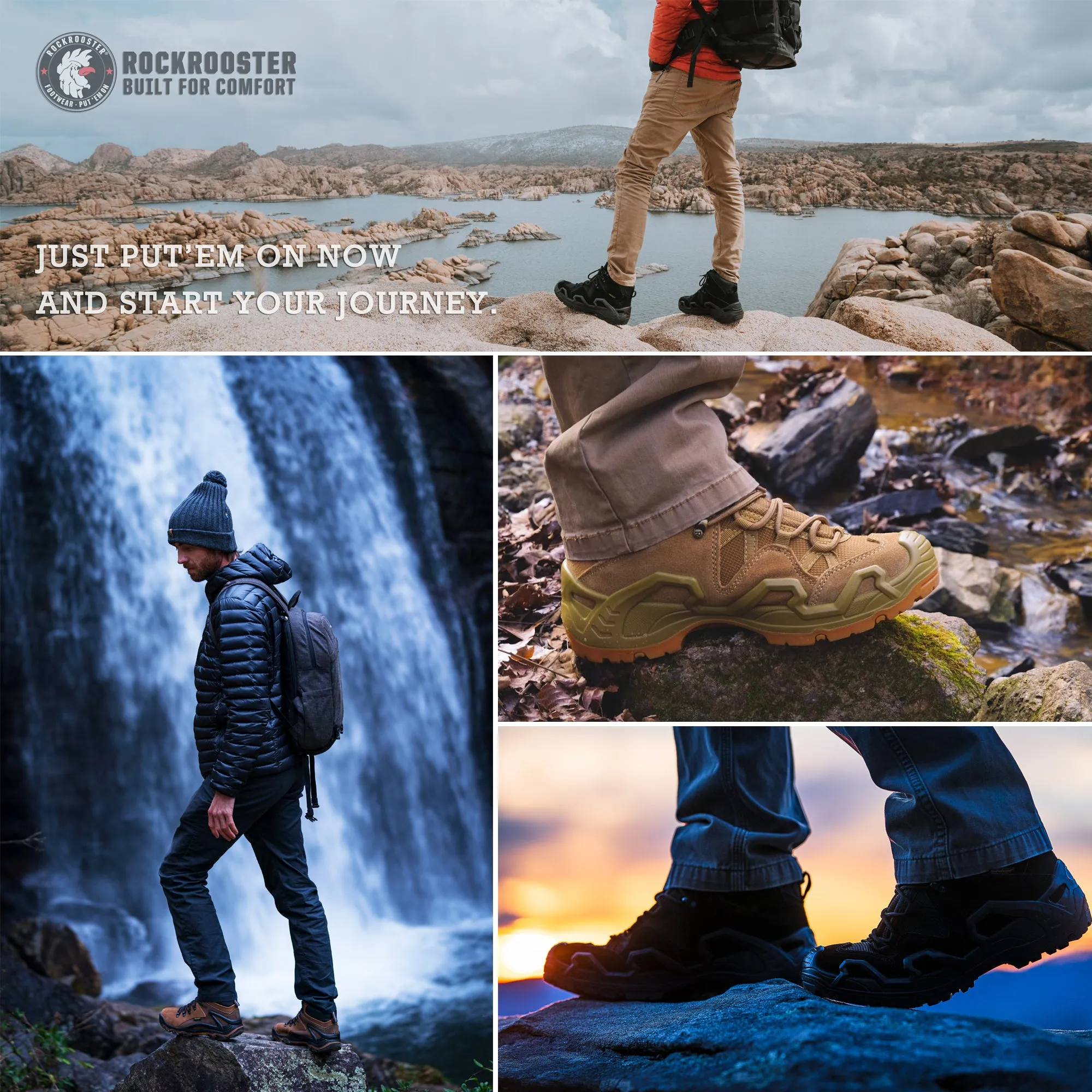 ROCKROOSTER Newland Hiking boots 100% Water Proof Work Boots for Man 6 inch Normal Width E KS5536-9