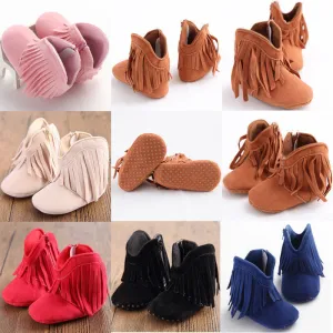 Toddler Infant Moccasin Newborn Baby Girl Shoes Soft Sole Booties Prewalker Cute Tassel First Walker