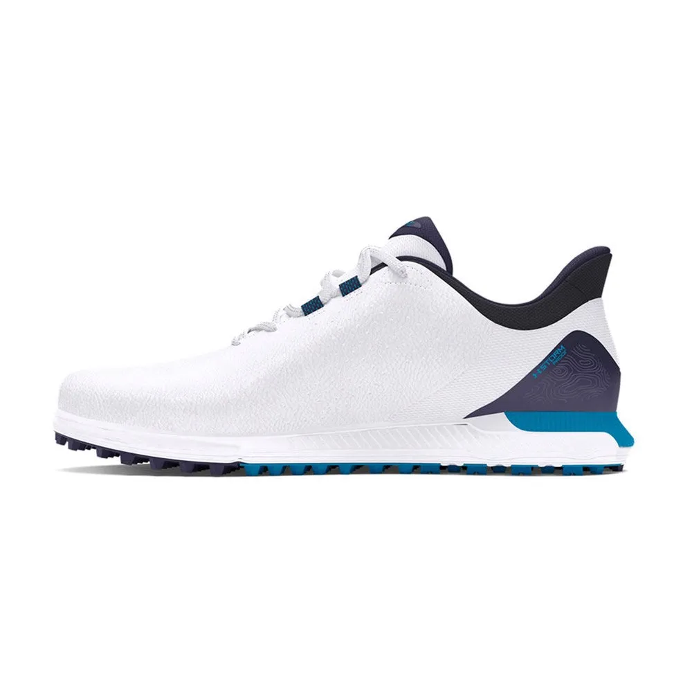 Under Armour Drive Fade Spikeless Wide Golf Shoes - White/Capri