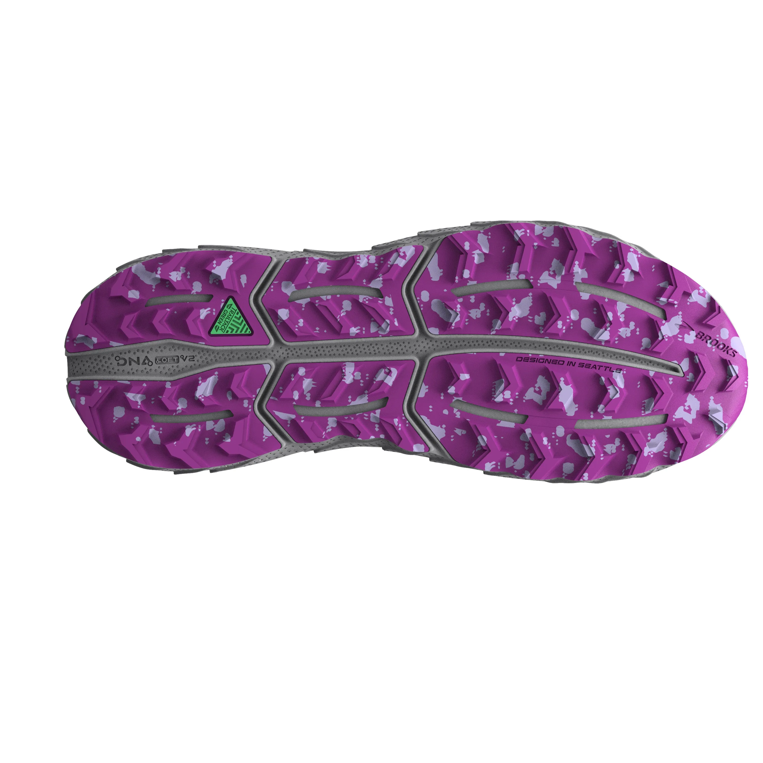 Women's Brooks Cascadia 17 Color: Oyster/Blackened Pearl/Purple (WIDE WIDTH)