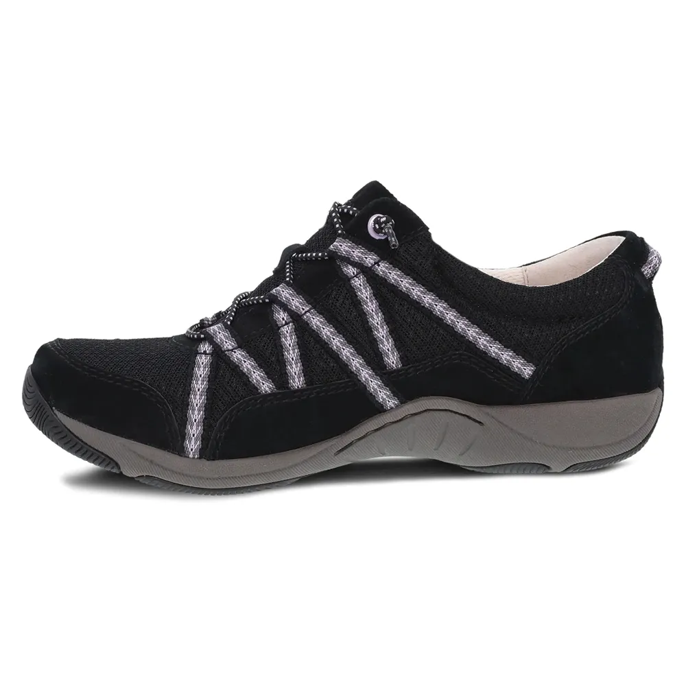 Women's Dansko Harlyn Color: Black Suede Sneaker (WIDE WIDTH)