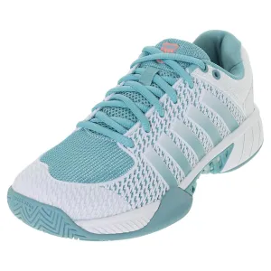 Women's Express Light Pickleball Shoes Blanc de Blanc and Nile Blue