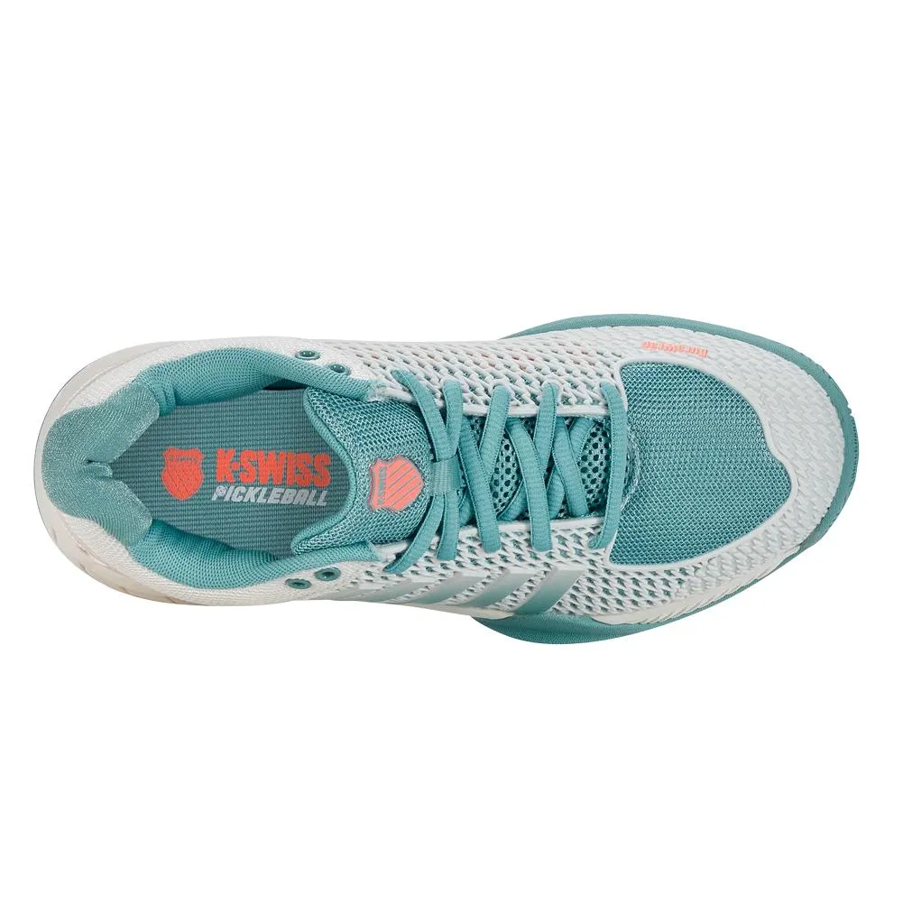 Women's Express Light Pickleball Shoes Blanc de Blanc and Nile Blue